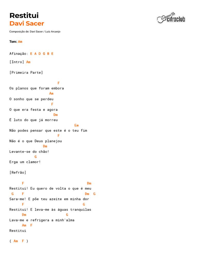 Letra da Música 