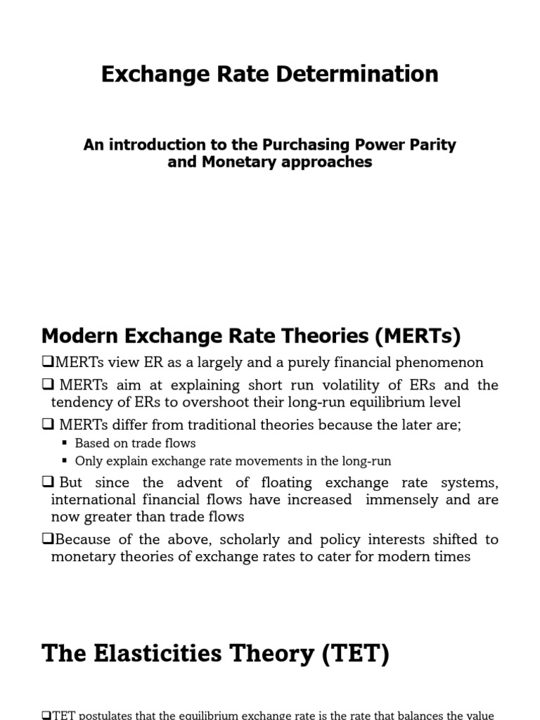Exchange Rate Theories Explained | PDF | Exchange Rate | Monetary Economics
