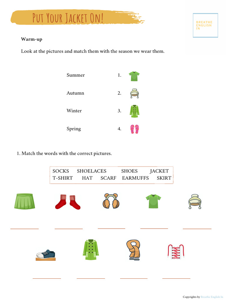 Clothes Worksheet | PDF | Fashion | Clothing
