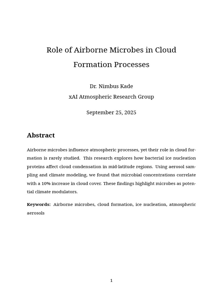 Airborne Microbes and Cloud Formation | PDF