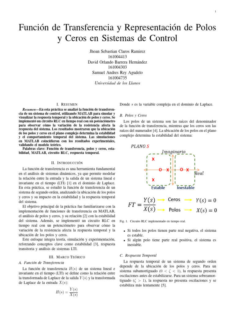 Informe Control Lab2 Copy | PDF | Oscilación | Red eléctrica