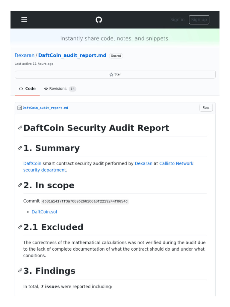 Audit Report Dexaran | PDF | Computing | Computer Programming