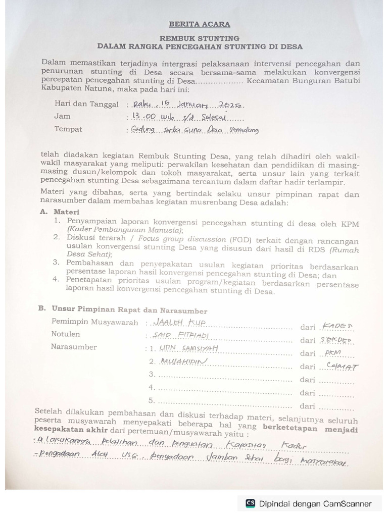 Ba Rembuk Stunting Desa Sumedang | PDF