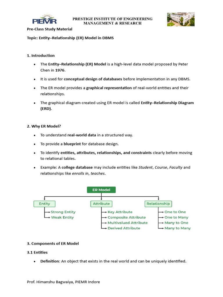 ER Model Basics for Database Design | PDF | Software Design ...