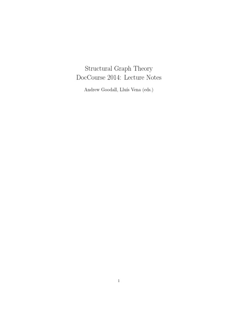 Structural Graph Theory Lecture Notes | PDF | Combinatorics ...
