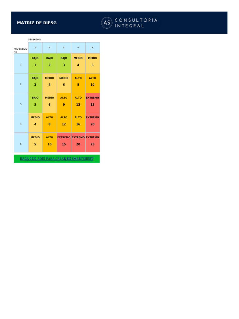 Matriz de Riesgos 5x5 | PDF
