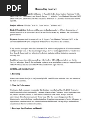 Home Improvement Contract
