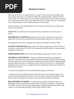 Handyman Contract