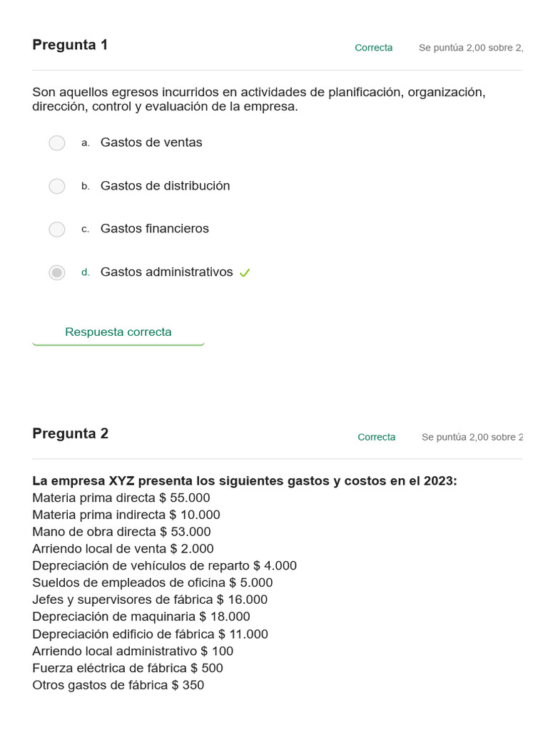 Análisis de Costos y Gastos Empresariales | PDF | Business | Costo
