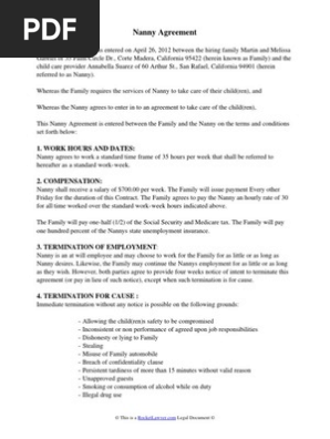 Nanny Agreement