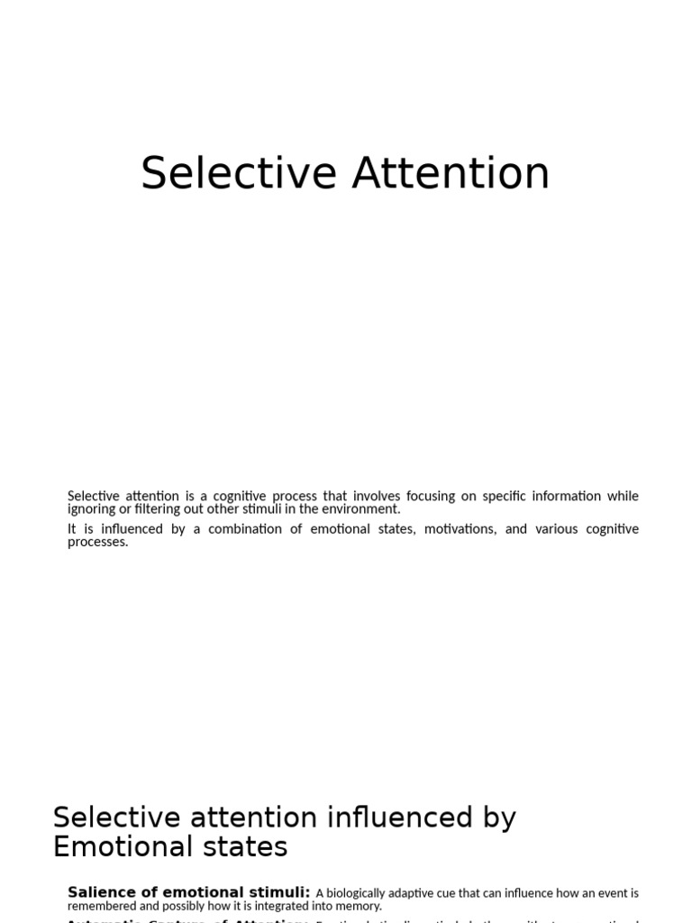 Understanding Selective Attention Dynamics | PDF | Attention | Emotions