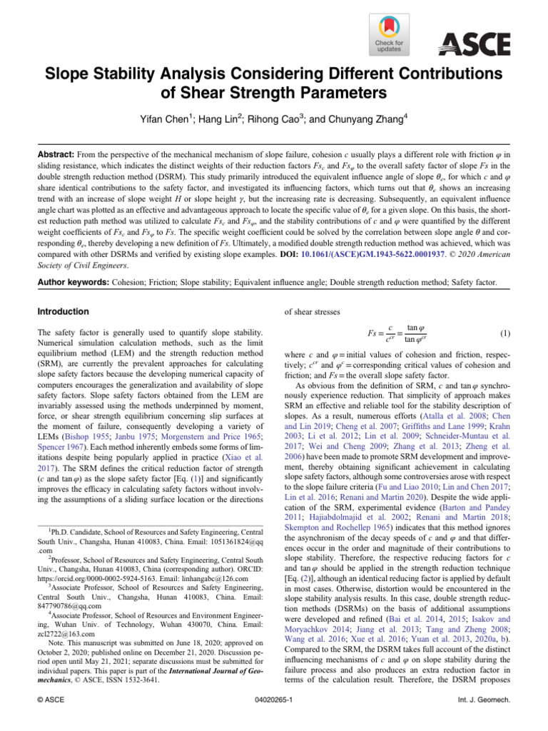 Slope Stability Analysis with DSRM Insights | PDF | Strength Of ...
