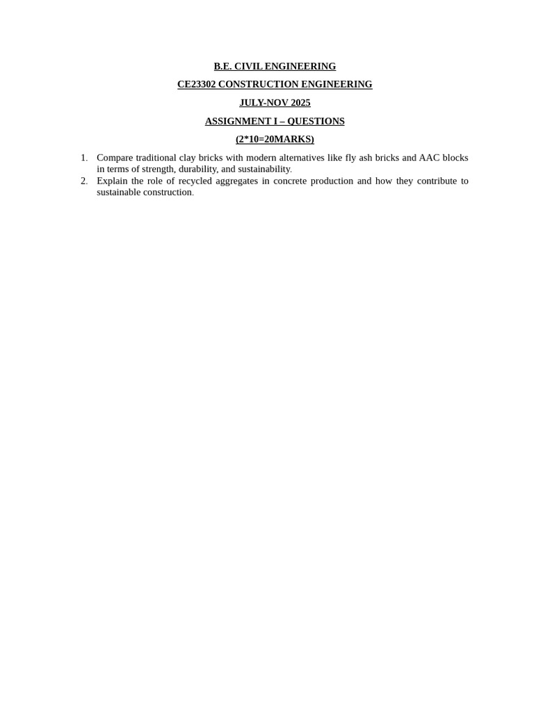 Ce23302 Ce Assignment 1 July 2025 | PDF