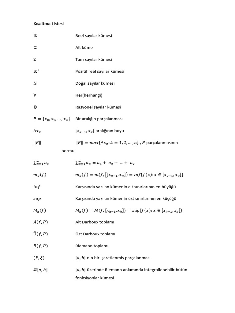 Riemann Integrali Ders Notları | PDF