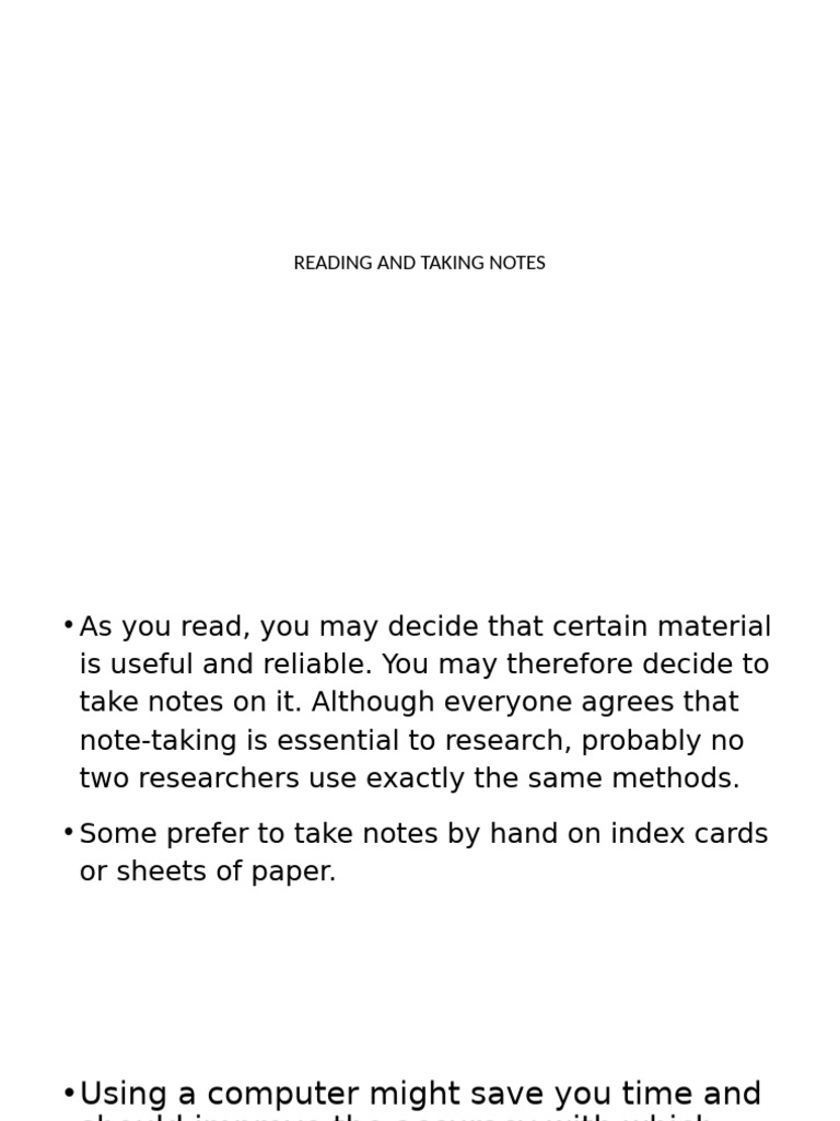 Reading and Note Taking 1 | PDF | Essays | Computer File