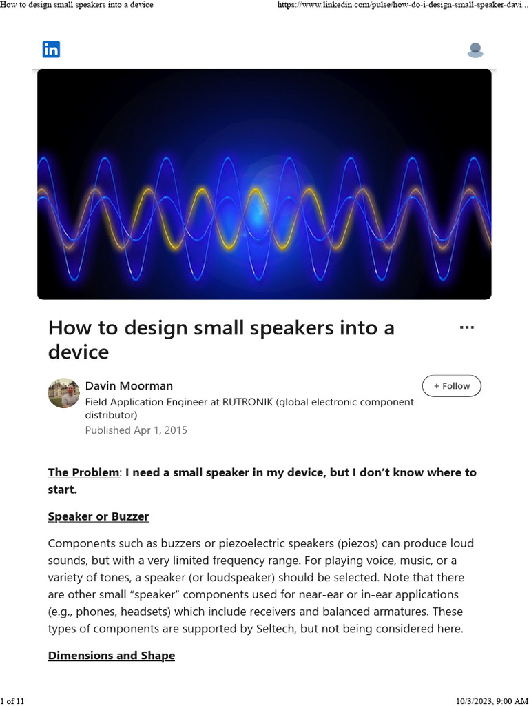 Designing Small Speakers for Devices | PDF | Loudspeaker | Headphones