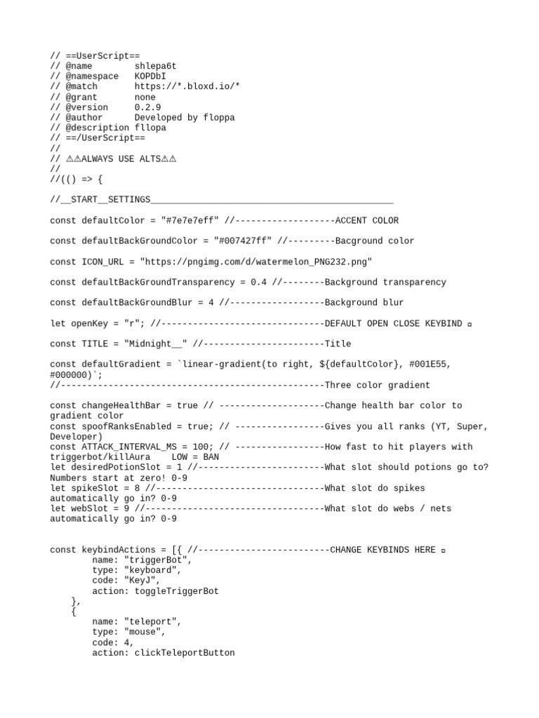 BloxD.io UserScript Features Guide | PDF | Software Development | Computing