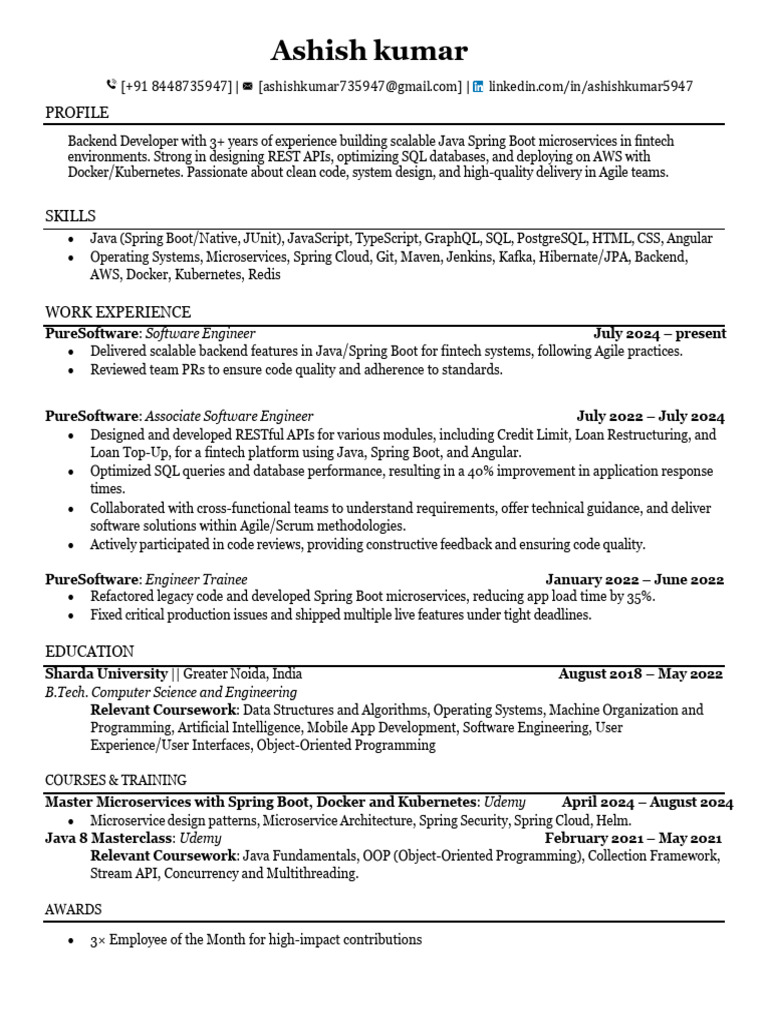 Backend Developer in Fintech - Java Expert | PDF | Java (Programming ...