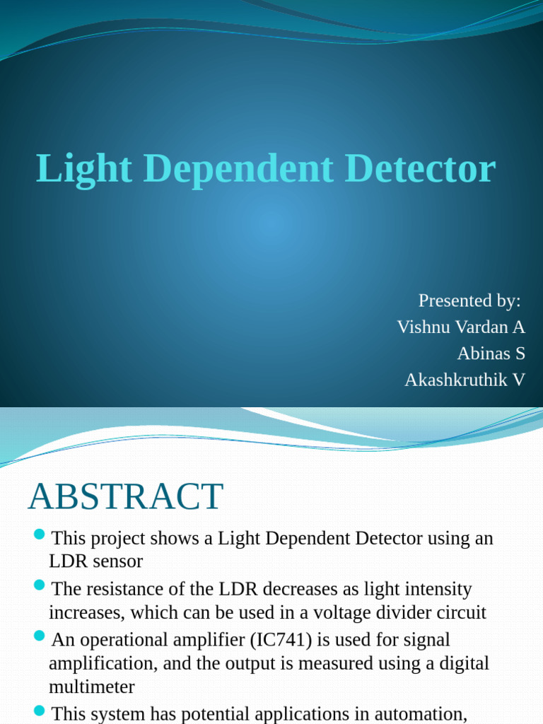Light Dependent Detector Overview | PDF | Operational Amplifier | Sensor