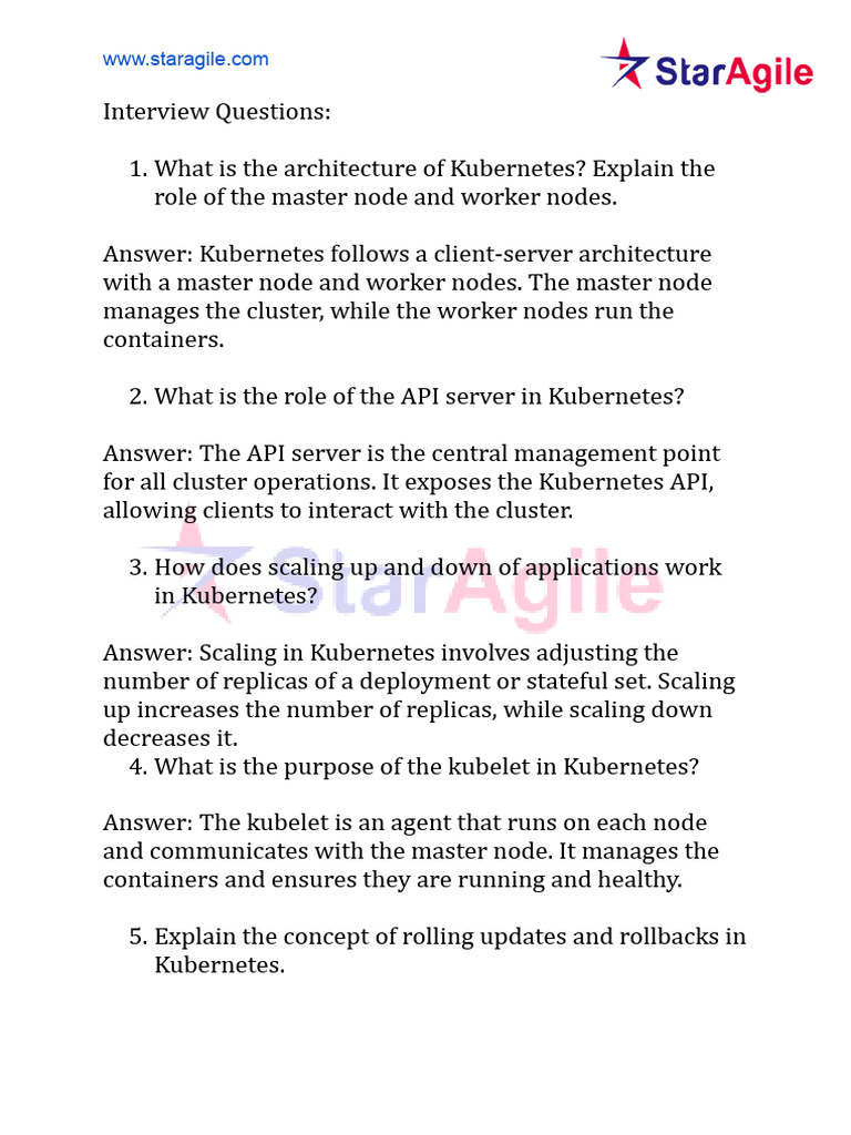 Kubernetes Interview Questions & Answers | PDF | Computing | Software ...