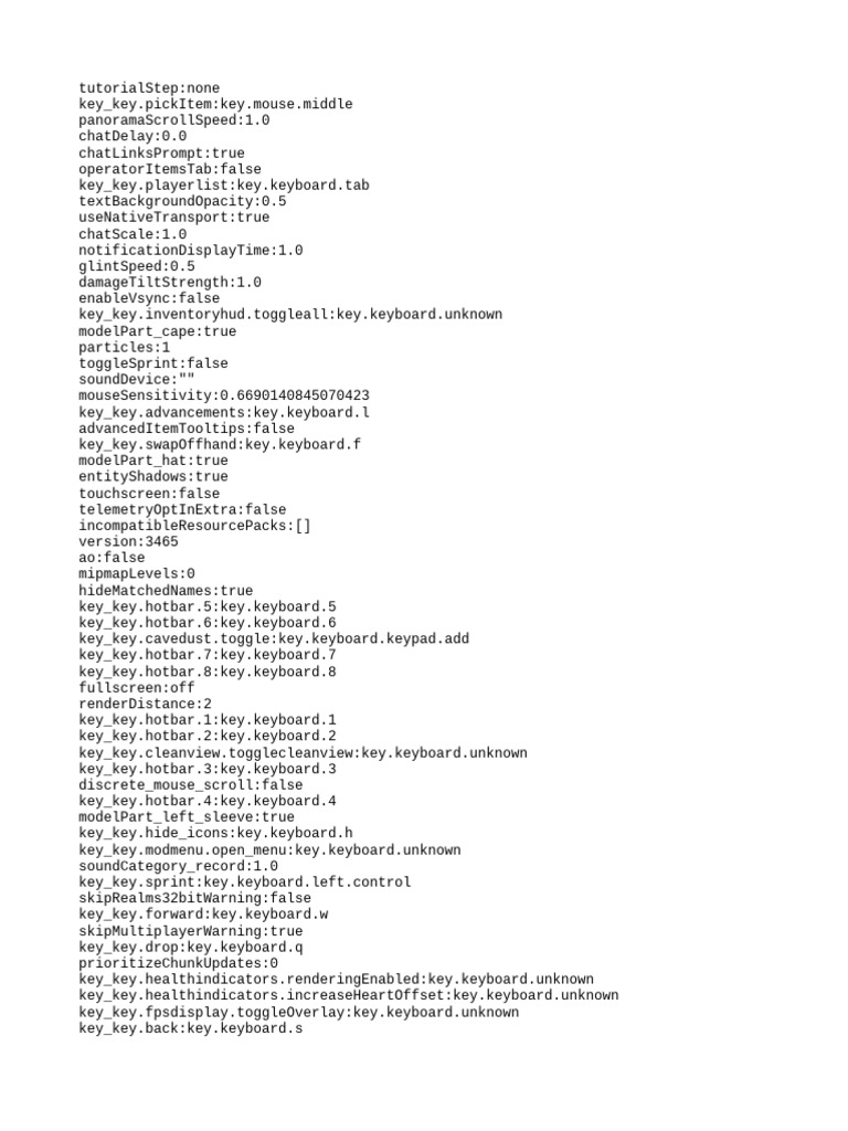 Minecraft Game Settings Overview | PDF