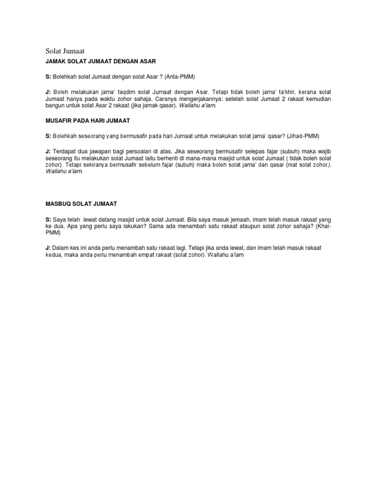Masbuk Solat Jumaat Pdf