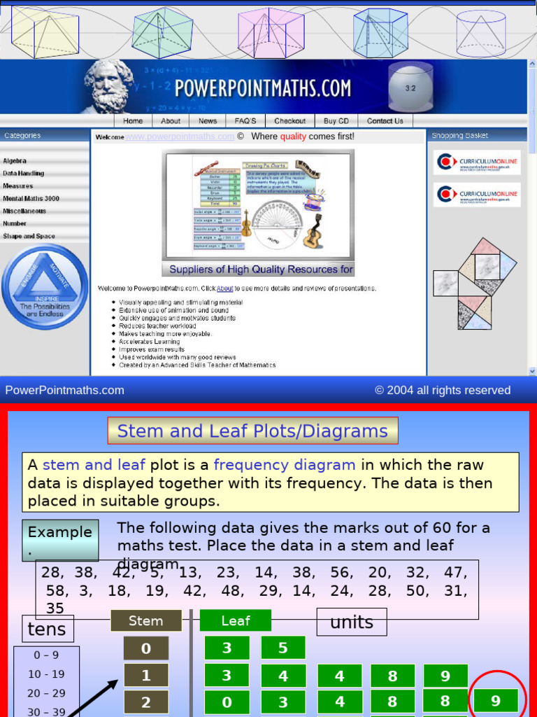 Stem and Leaf Plot Examples Explained | PDF