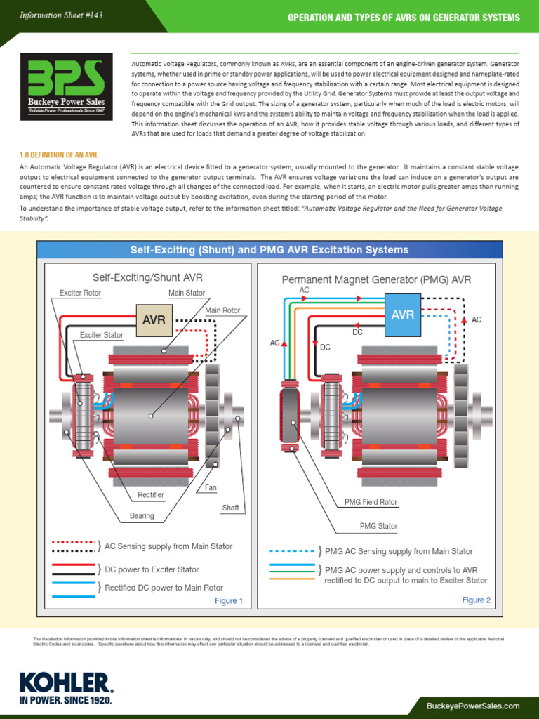 BPS 143 Operation and Types of AVRs On Generator Systems | PDF ...