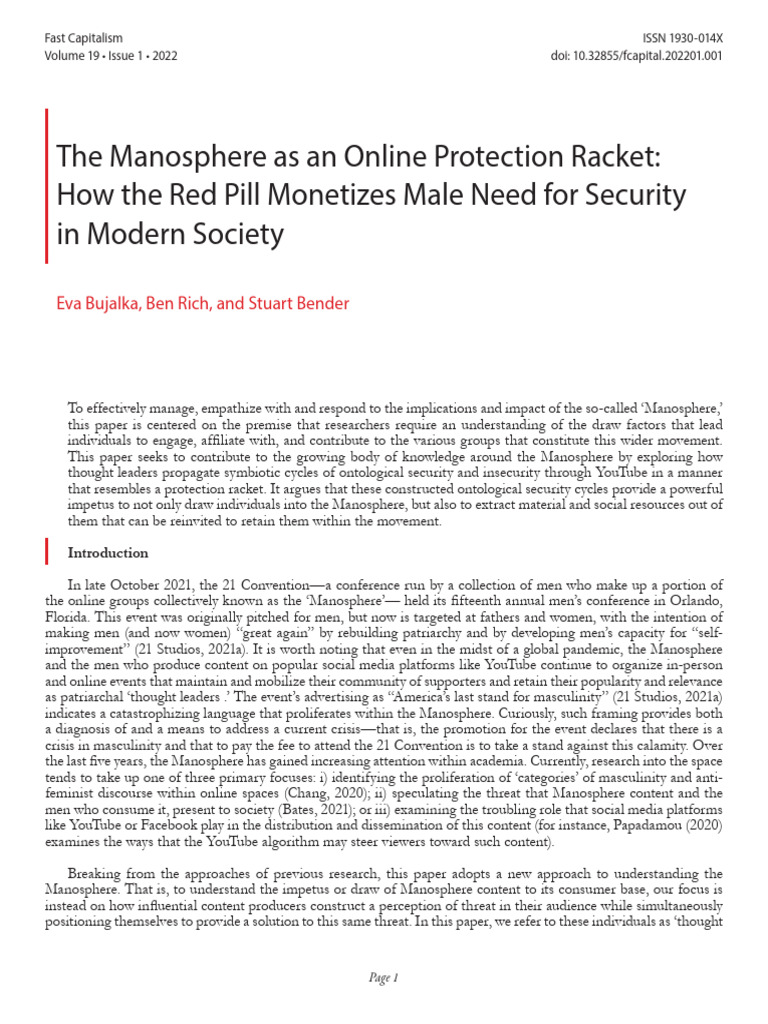 Manosphere's Security Racket Explained | PDF | Ontology | Feminism