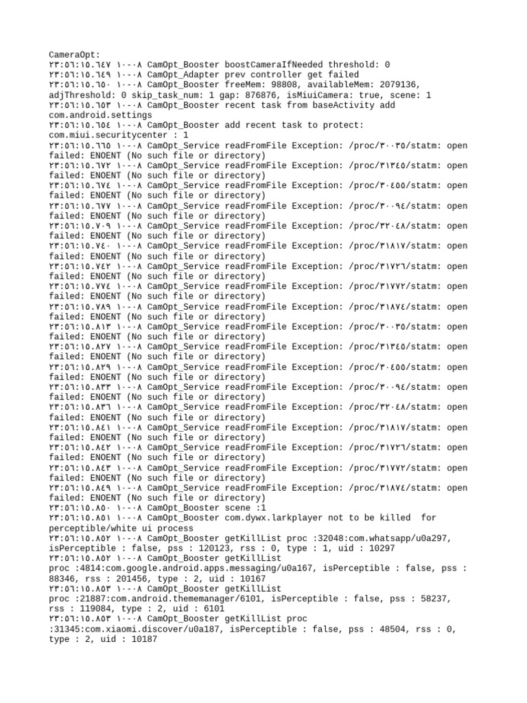 Camera Optimization Log Analysis | PDF | Data Management | Unix Variants