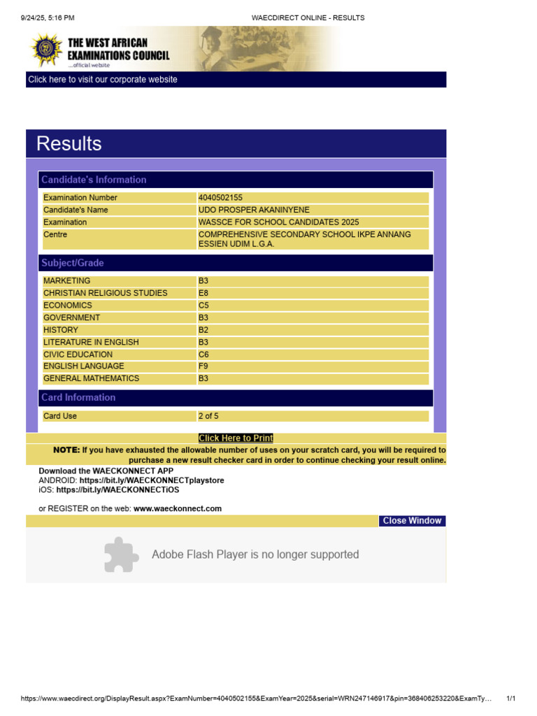 WAEC 2025 Online Result Checker Guide | PDF