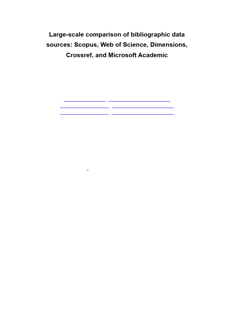 Comparison of Major Bibliographic Data Sources | PDF | Data | Indexes