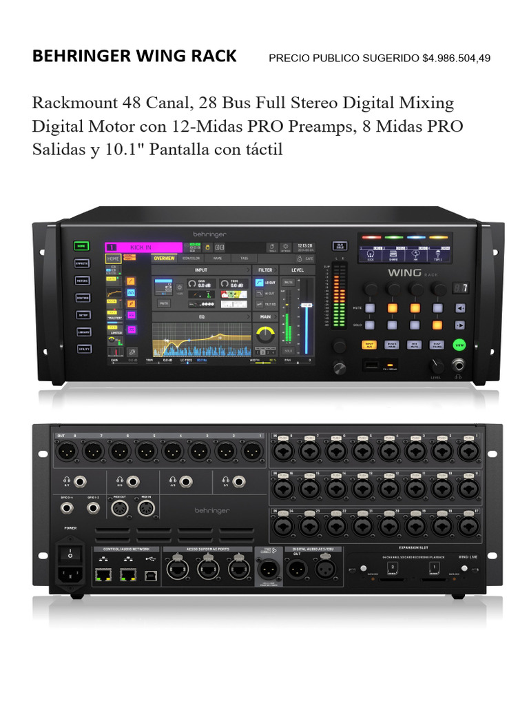 Manual Behringer Wing Rack PDF | PDF | Tecnología de información y ...