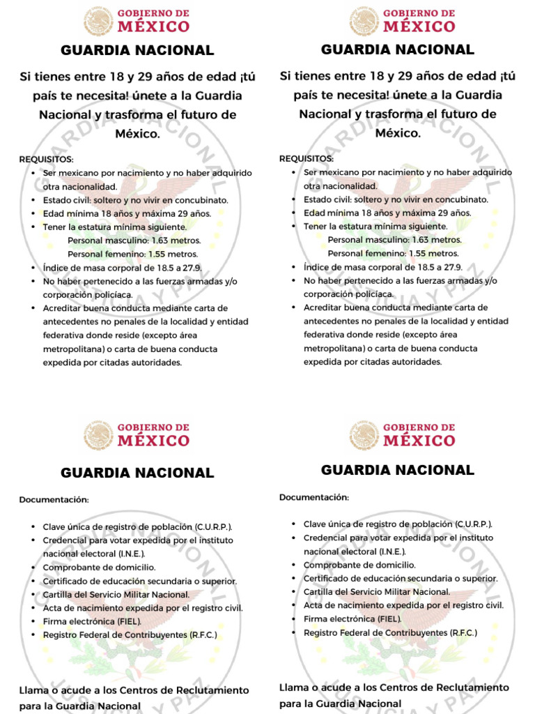 Requisitos para unirse a la Guardia Nacional | PDF