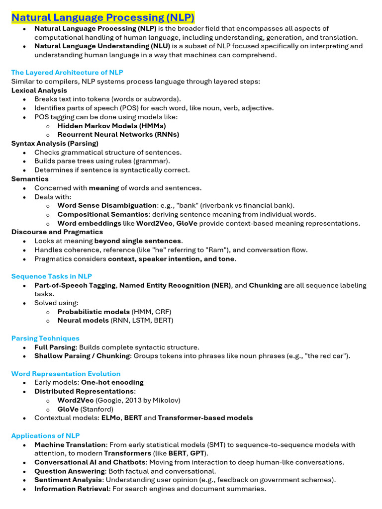 Understanding Natural Language Processing | PDF | Parsing | Markov Chain