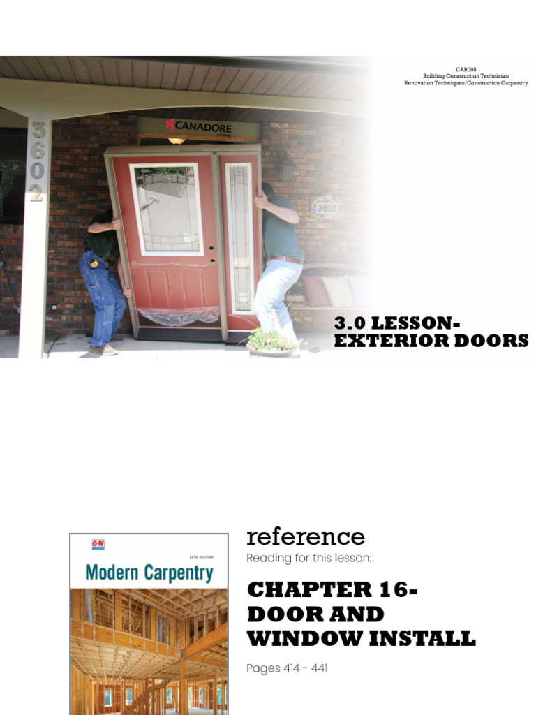 Exterior Door Types and Features Guide | PDF | Door | Building Technology