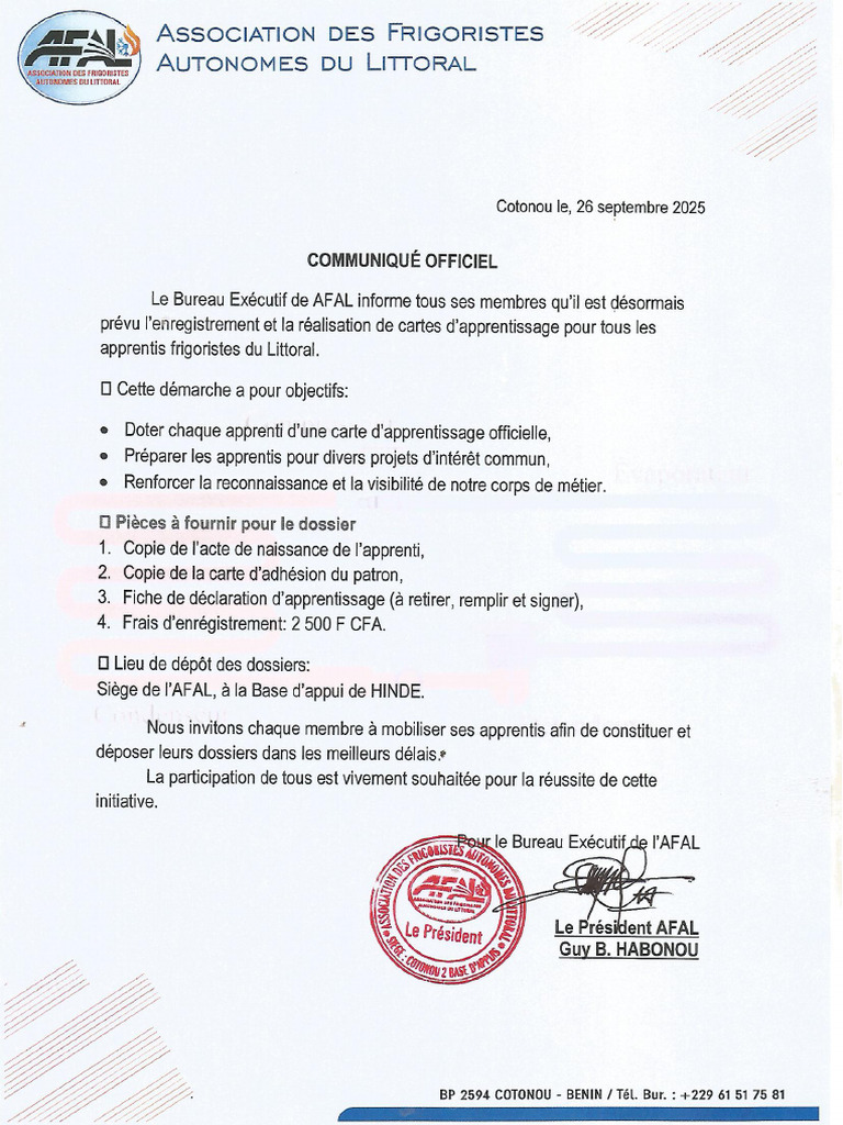 Communique Afal | PDF