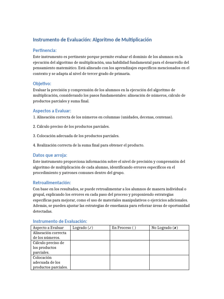 Evaluación del Algoritmo de Multiplicación | PDF