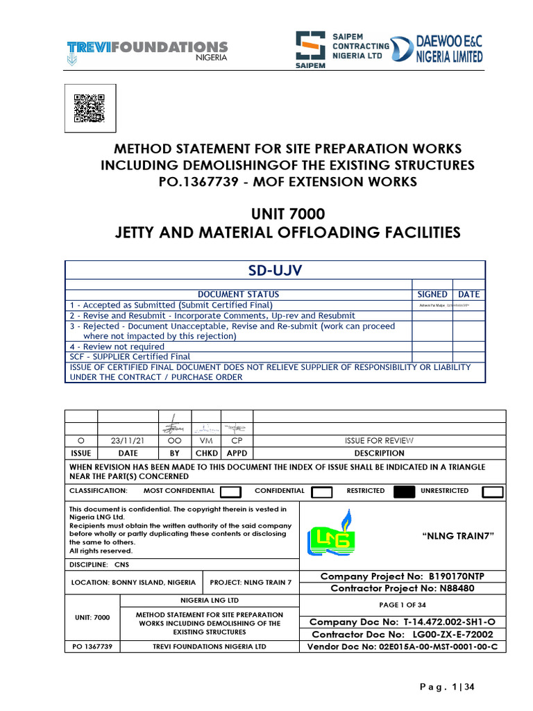 Method Statement for Site Preparation | PDF | Risk | Concrete