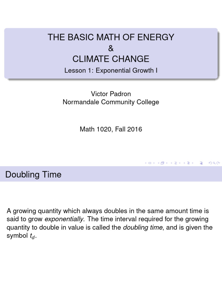 Exponential Growth and Doubling Time | PDF | Approximation | Applied ...
