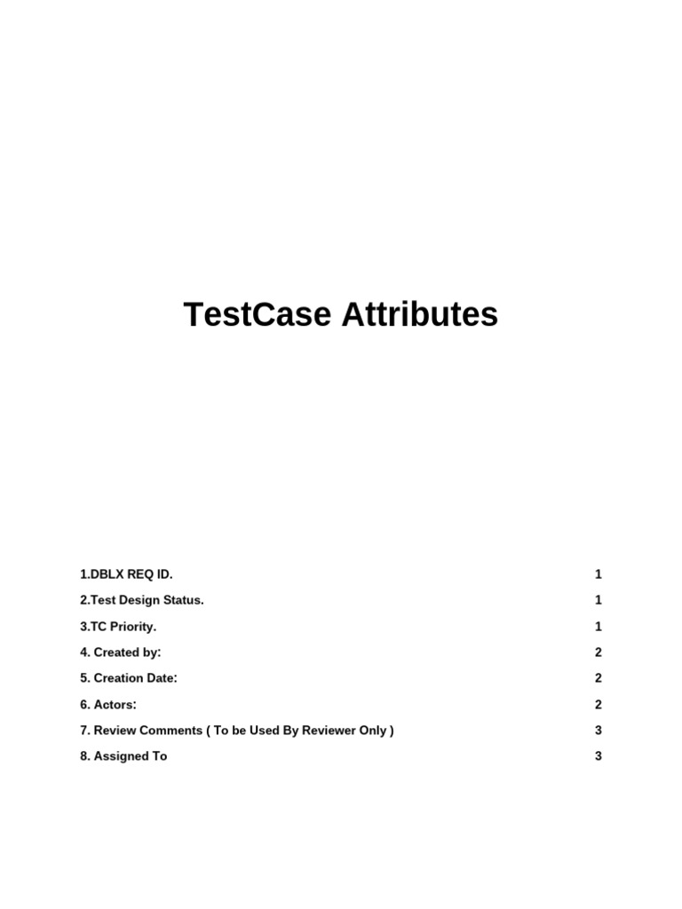 Test Case Development Attributes Guide | PDF | Software Testing ...