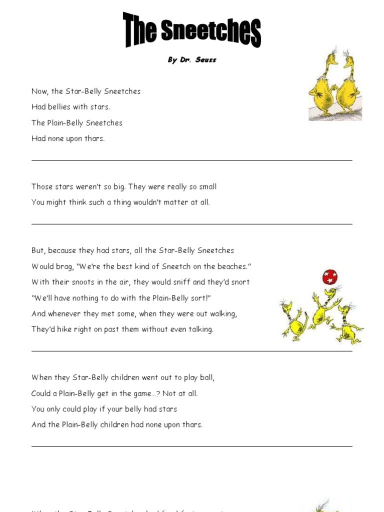 The Sneetches: A Tale of Equality | PDF | Leisure