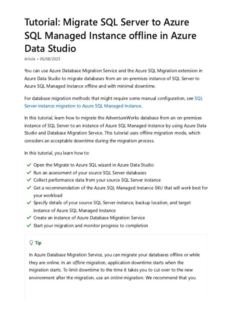 Migrate SQL Server to Azure SQL Managed Instance | PDF | Databases | Backup