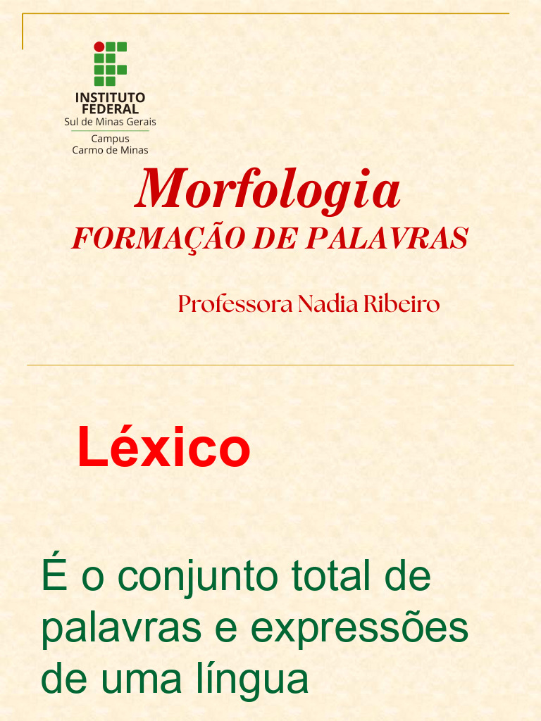 Morfologia Formação de Palavras | PDF | Palavra | Gramática