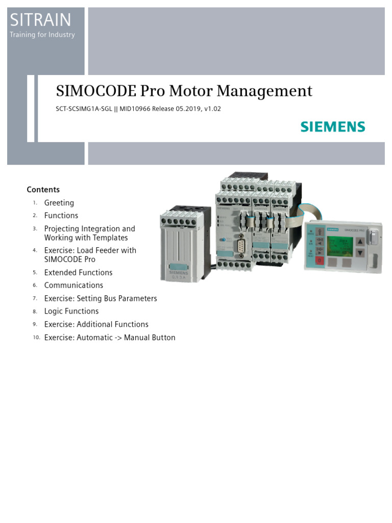 SIMOCODE Pro Motor Management | PDF | Automation | Relay