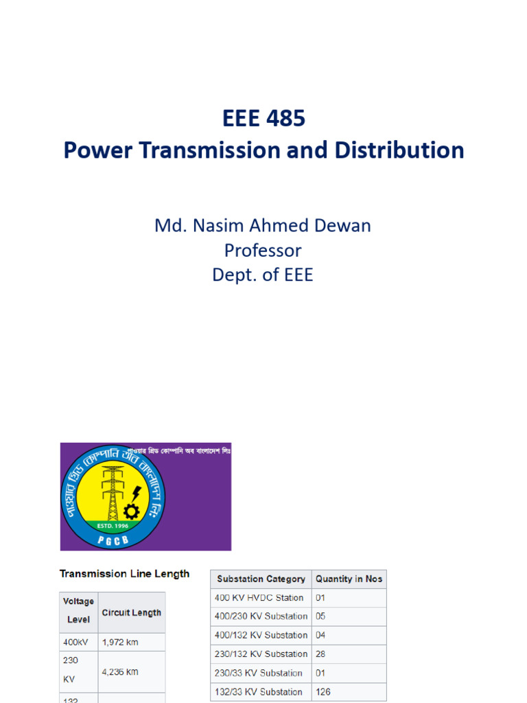Power Transmission & Distribution Overview | PDF | Inductance ...