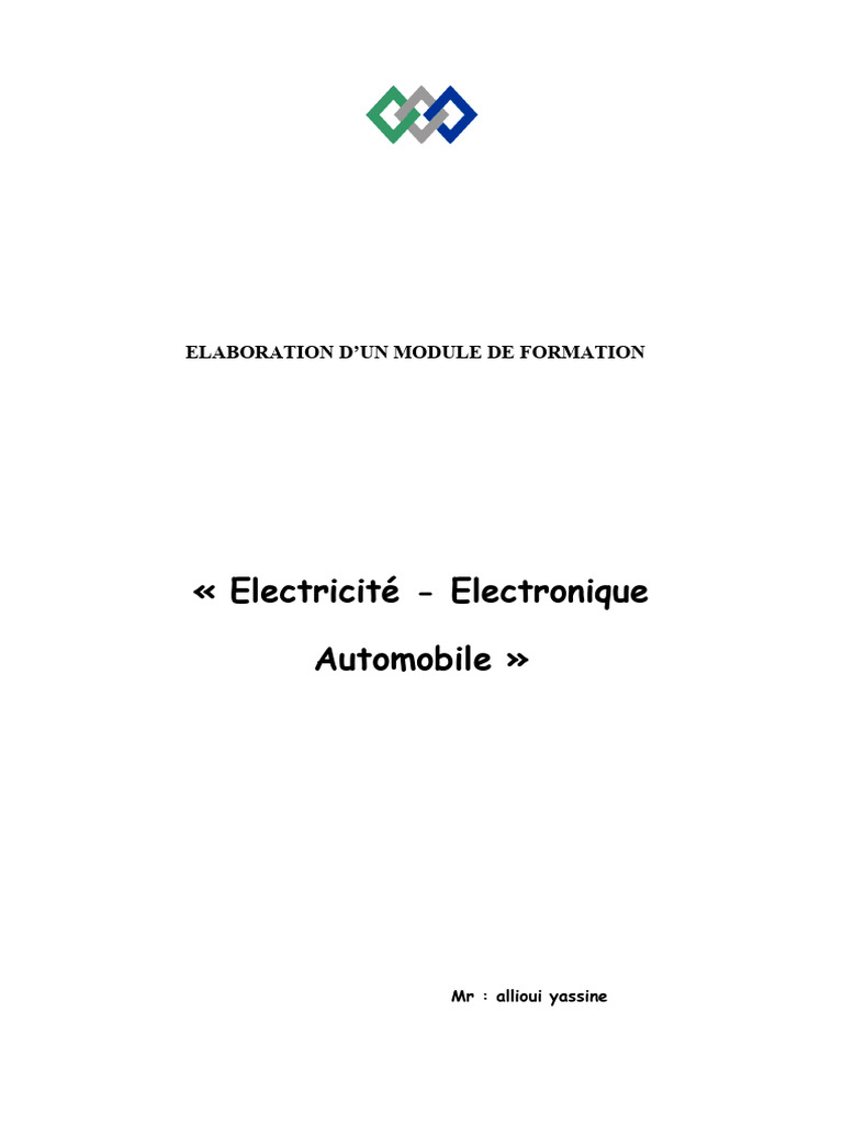 Module de Formation en Électricité Automobile | PDF | Courant ...