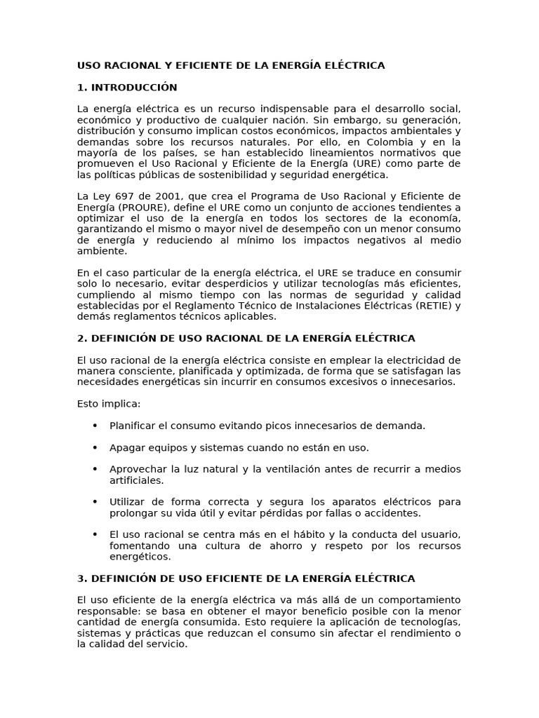 Uso Racional y Eficiente de la Energía | PDF | Uso eficiente de energía ...
