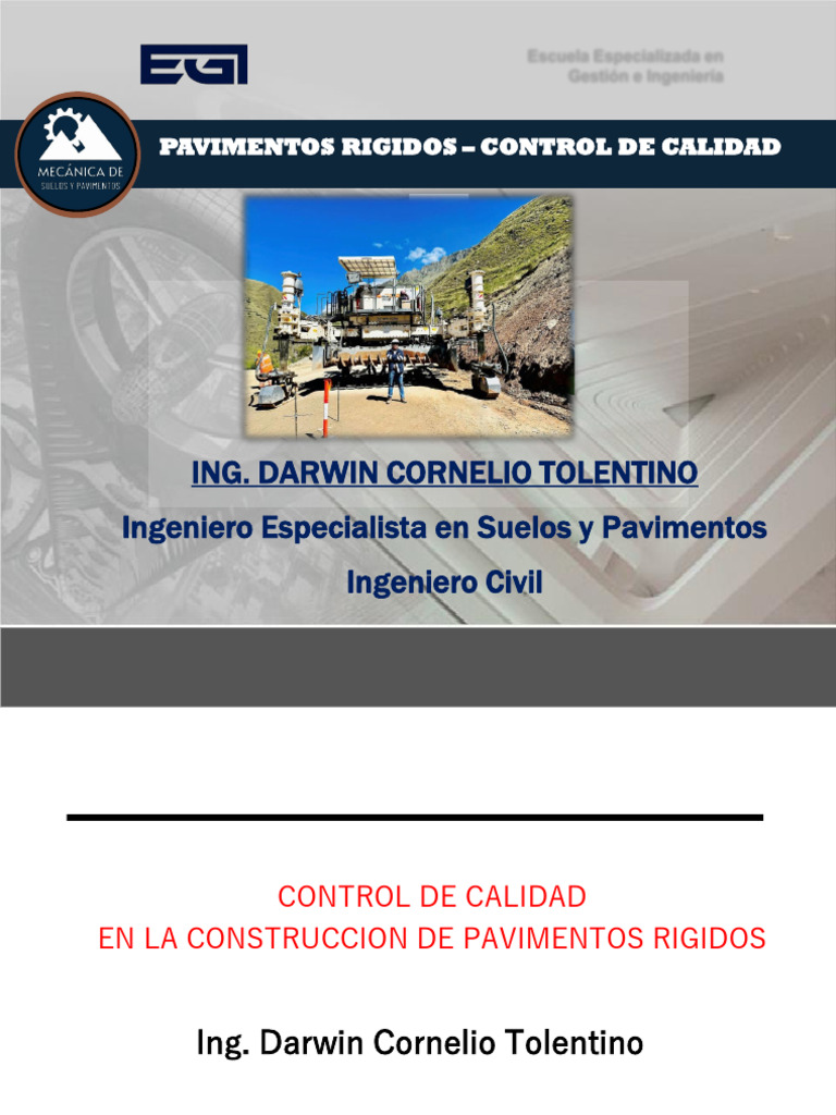 Control de Calidad en Pavimentos Rígidos | PDF | Hormigón | Ingeniero civil