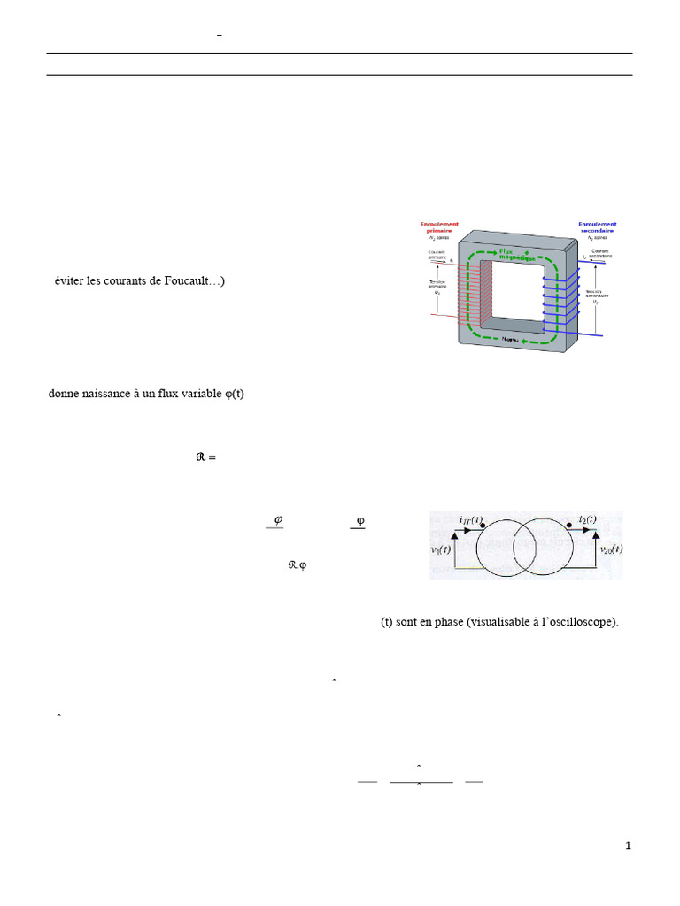 Comprendre le Transformateur Monophasé | PDF | Transformateur ...
